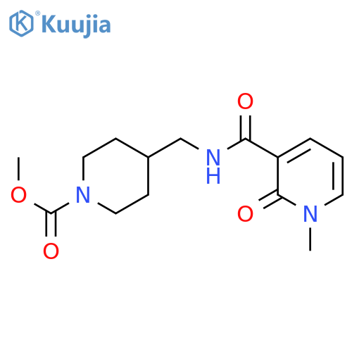 methyl 4-{(1-methyl-2-oxo-1,2-dihydropyridin-3-yl)formamidomethyl}piperidine-1-carboxylate structure