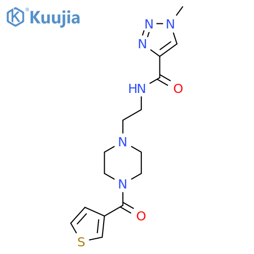 1-methyl-N-(2-(4-(thiophene-3-carbonyl)piperazin-1-yl)ethyl)-1H-1,2,3-triazole-4-carboxamide structure