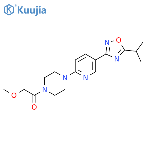 2-methoxy-1-(4-{5-5-(propan-2-yl)-1,2,4-oxadiazol-3-ylpyridin-2-yl}piperazin-1-yl)ethan-1-one structure