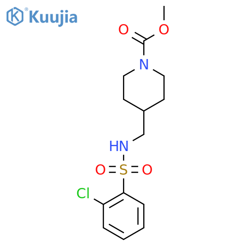 methyl 4-(2-chlorobenzenesulfonamido)methylpiperidine-1-carboxylate structure