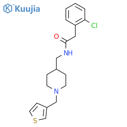 2-(2-chlorophenyl)-N-({1-(thiophen-3-yl)methylpiperidin-4-yl}methyl)acetamide structure