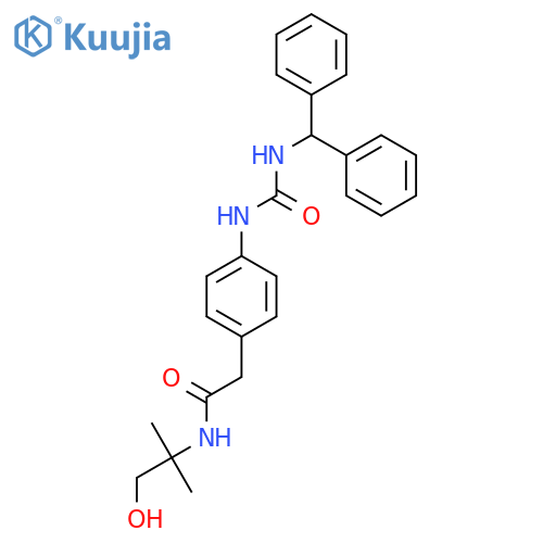 2-(4-{(diphenylmethyl)carbamoylamino}phenyl)-N-(1-hydroxy-2-methylpropan-2-yl)acetamide structure