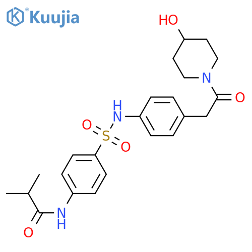 N-4-({4-2-(4-hydroxypiperidin-1-yl)-2-oxoethylphenyl}sulfamoyl)phenyl-2-methylpropanamide structure