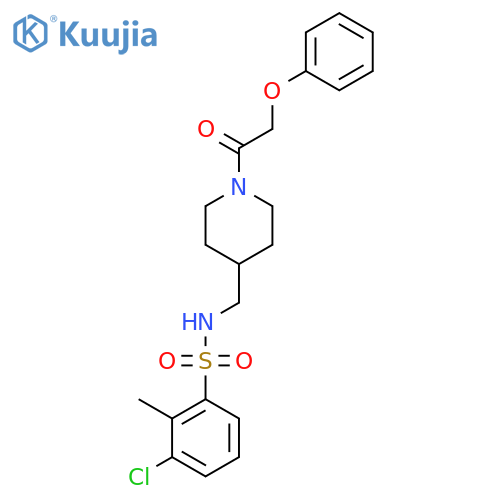 3-chloro-2-methyl-N-{1-(2-phenoxyacetyl)piperidin-4-ylmethyl}benzene-1-sulfonamide structure