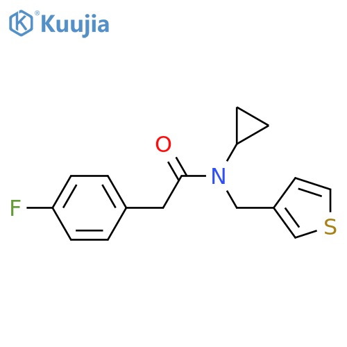 N-cyclopropyl-2-(4-fluorophenyl)-N-(thiophen-3-yl)methylacetamide structure