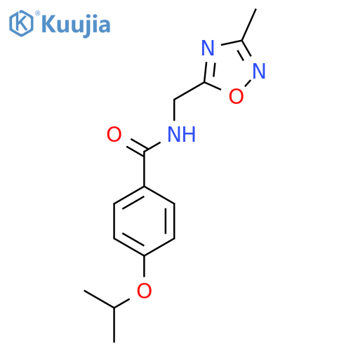 4-isopropoxy-N-((3-methyl-1,2,4-oxadiazol-5-yl)methyl)benzamide structure