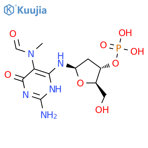 Formamide,N-[2-amino-6-[(2-deoxy-3-O-phosphono-b-D-erythro-pentofuranosyl)amino]-1,4-dihydro-4-oxo-5-pyrimidinyl]-N-methyl-(9CI) structure