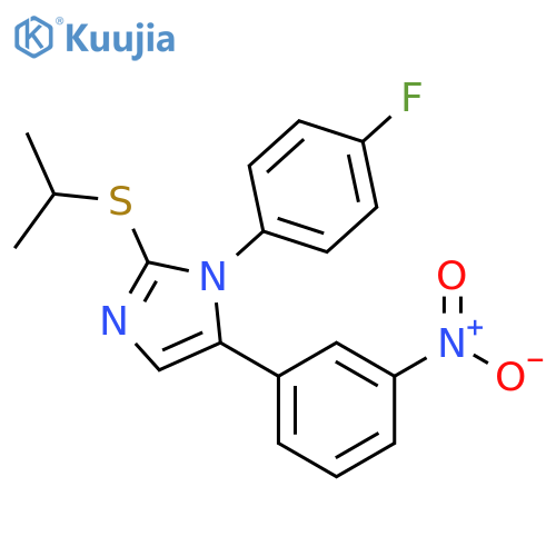 1-(4-fluorophenyl)-5-(3-nitrophenyl)-2-(propan-2-ylsulfanyl)-1H-imidazole structure
