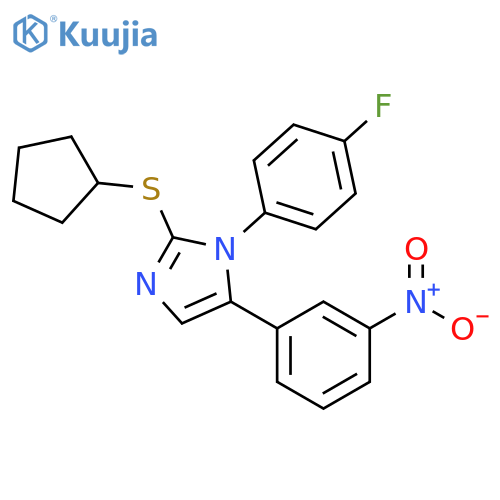 2-(cyclopentylsulfanyl)-1-(4-fluorophenyl)-5-(3-nitrophenyl)-1H-imidazole structure