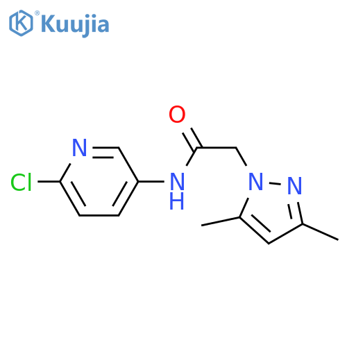 N-(6-chloropyridin-3-yl)-2-(3,5-dimethyl-1H-pyrazol-1-yl)acetamide structure