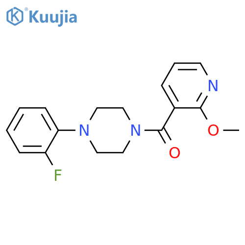 1-(2-fluorophenyl)-4-(2-methoxypyridine-3-carbonyl)piperazine structure
