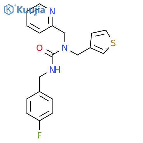 1-[(4-fluorophenyl)methyl]-3-[(pyridin-2-yl)methyl]-3-[(thiophen-3-yl)methyl]urea structure