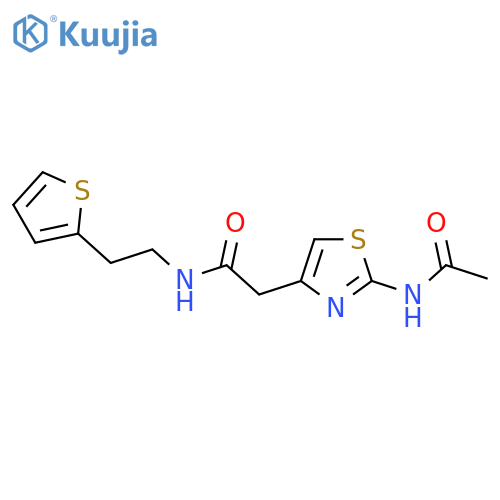 2-(2-acetamido-1,3-thiazol-4-yl)-N-2-(thiophen-2-yl)ethylacetamide structure
