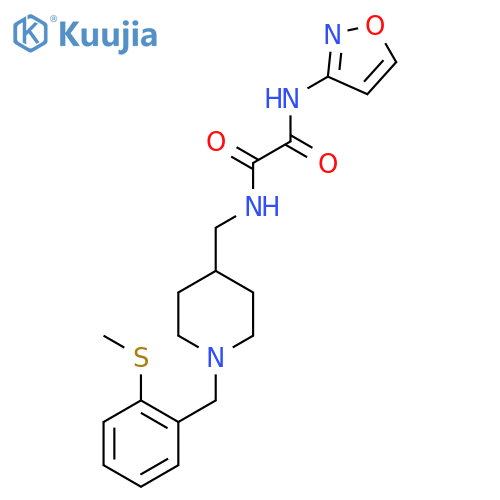 N'-(1-{2-(methylsulfanyl)phenylmethyl}piperidin-4-yl)methyl-N-(1,2-oxazol-3-yl)ethanediamide structure