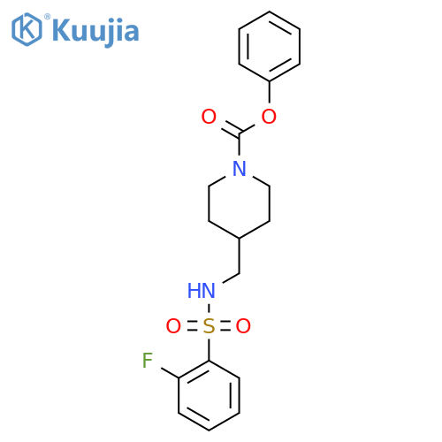 phenyl 4-(2-fluorobenzenesulfonamido)methylpiperidine-1-carboxylate structure