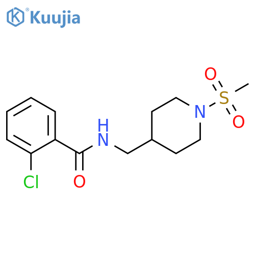 2-chloro-N-(1-methanesulfonylpiperidin-4-yl)methylbenzamide structure