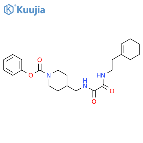 phenyl 4-({2-(cyclohex-1-en-1-yl)ethylcarbamoyl}formamido)methylpiperidine-1-carboxylate structure