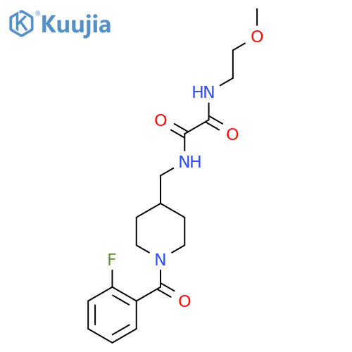 N'-{1-(2-fluorobenzoyl)piperidin-4-ylmethyl}-N-(2-methoxyethyl)ethanediamide structure