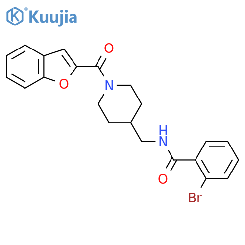 N-{1-(1-benzofuran-2-carbonyl)piperidin-4-ylmethyl}-2-bromobenzamide structure