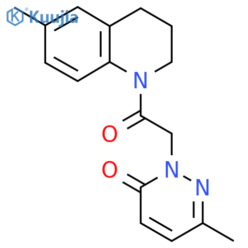 6-methyl-2-2-(6-methyl-1,2,3,4-tetrahydroquinolin-1-yl)-2-oxoethyl-2,3-dihydropyridazin-3-one structure