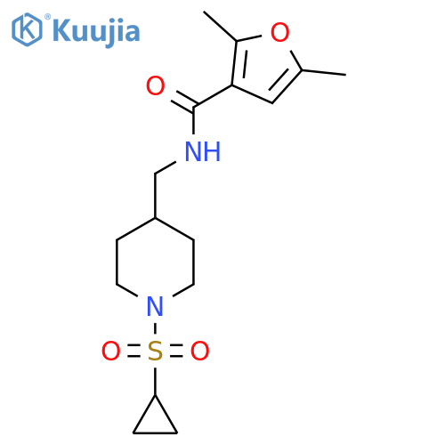 N-{1-(cyclopropanesulfonyl)piperidin-4-ylmethyl}-2,5-dimethylfuran-3-carboxamide structure