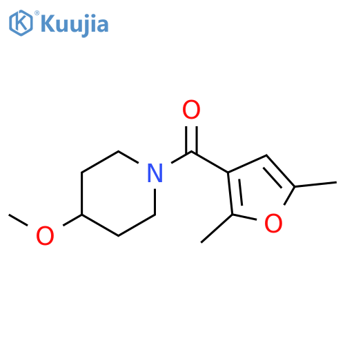 1-(2,5-dimethylfuran-3-carbonyl)-4-methoxypiperidine structure