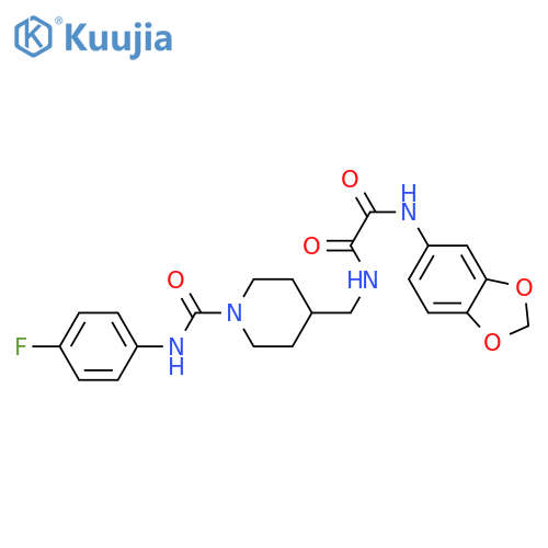 N-(2H-1,3-benzodioxol-5-yl)-N'-({1-(4-fluorophenyl)carbamoylpiperidin-4-yl}methyl)ethanediamide structure