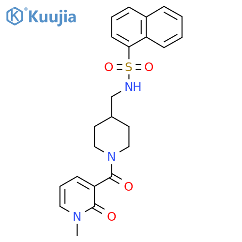N-{1-(1-methyl-2-oxo-1,2-dihydropyridine-3-carbonyl)piperidin-4-ylmethyl}naphthalene-1-sulfonamide structure