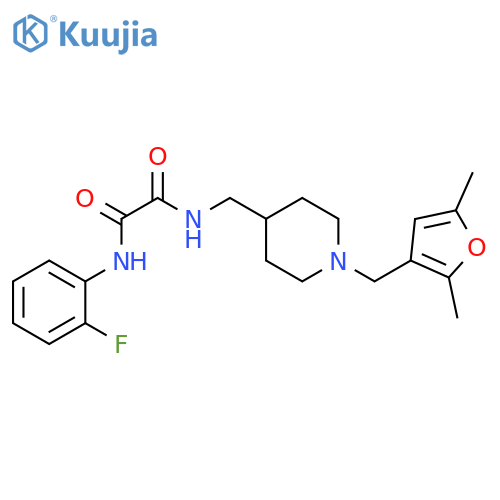 N-({1-(2,5-dimethylfuran-3-yl)methylpiperidin-4-yl}methyl)-N'-(2-fluorophenyl)ethanediamide structure