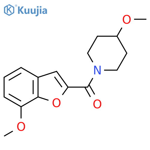 4-methoxy-1-(7-methoxy-1-benzofuran-2-carbonyl)piperidine structure