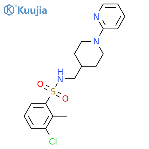 3-chloro-2-methyl-N-{1-(pyridin-2-yl)piperidin-4-ylmethyl}benzene-1-sulfonamide structure
