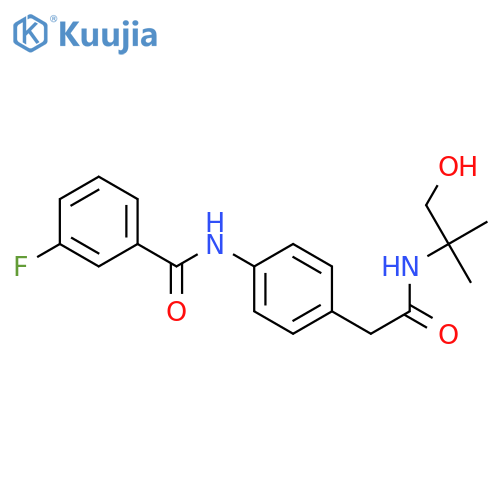 3-fluoro-N-(4-{(1-hydroxy-2-methylpropan-2-yl)carbamoylmethyl}phenyl)benzamide structure