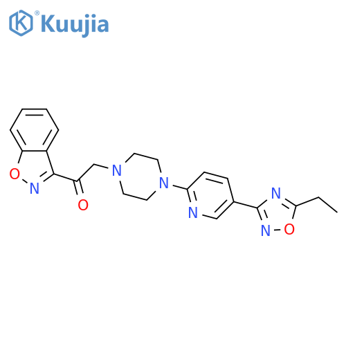 2-(1,2-benzoxazol-3-yl)-1-{4-5-(5-ethyl-1,2,4-oxadiazol-3-yl)pyridin-2-ylpiperazin-1-yl}ethan-1-one structure