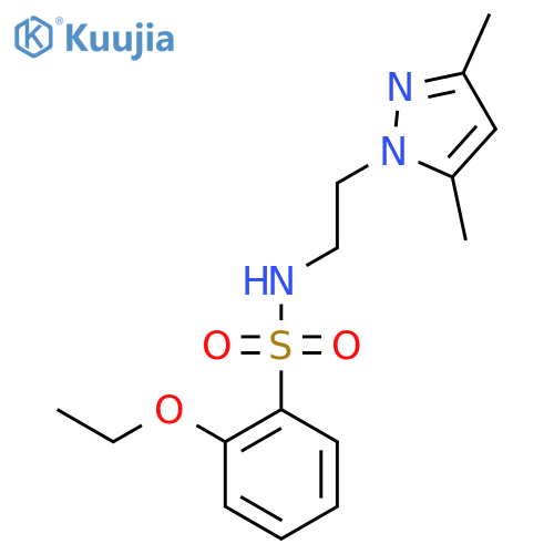 N-2-(3,5-dimethyl-1H-pyrazol-1-yl)ethyl-2-ethoxybenzene-1-sulfonamide structure