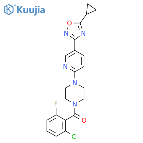 1-(2-chloro-6-fluorobenzoyl)-4-5-(5-cyclopropyl-1,2,4-oxadiazol-3-yl)pyridin-2-ylpiperazine structure