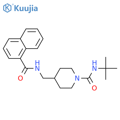 N-tert-butyl-4-{(naphthalen-1-yl)formamidomethyl}piperidine-1-carboxamide structure
