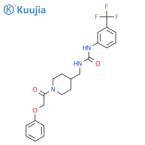 3-{1-(2-phenoxyacetyl)piperidin-4-ylmethyl}-1-3-(trifluoromethyl)phenylurea structure