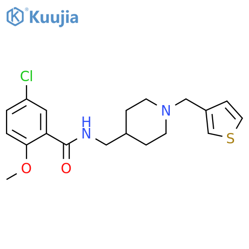 5-chloro-2-methoxy-N-({1-[(thiophen-3-yl)methyl]piperidin-4-yl}methyl)benzamide structure