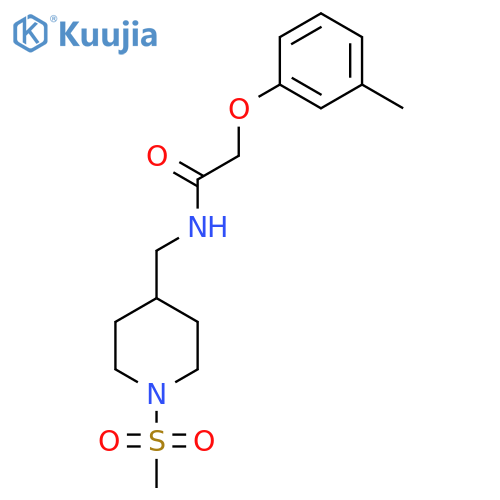 N-(1-methanesulfonylpiperidin-4-yl)methyl-2-(3-methylphenoxy)acetamide structure