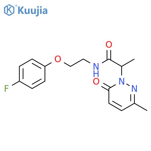 N-2-(4-fluorophenoxy)ethyl-2-(3-methyl-6-oxo-1,6-dihydropyridazin-1-yl)propanamide structure