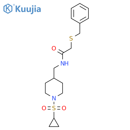 2-(benzylsulfanyl)-N-{1-(cyclopropanesulfonyl)piperidin-4-ylmethyl}acetamide structure