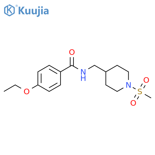 4-ethoxy-N-(1-methanesulfonylpiperidin-4-yl)methylbenzamide structure