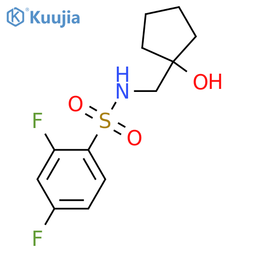 2,4-difluoro-N-(1-hydroxycyclopentyl)methylbenzene-1-sulfonamide structure