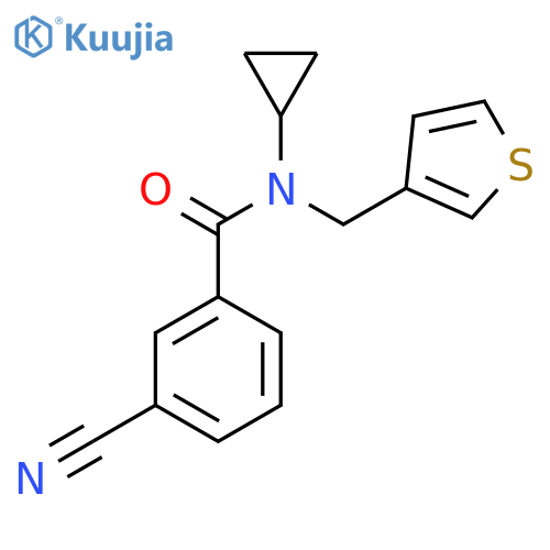 3-cyano-N-cyclopropyl-N-[(thiophen-3-yl)methyl]benzamide structure