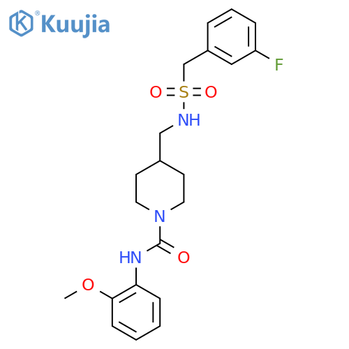4-{(3-fluorophenyl)methanesulfonamidomethyl}-N-(2-methoxyphenyl)piperidine-1-carboxamide structure