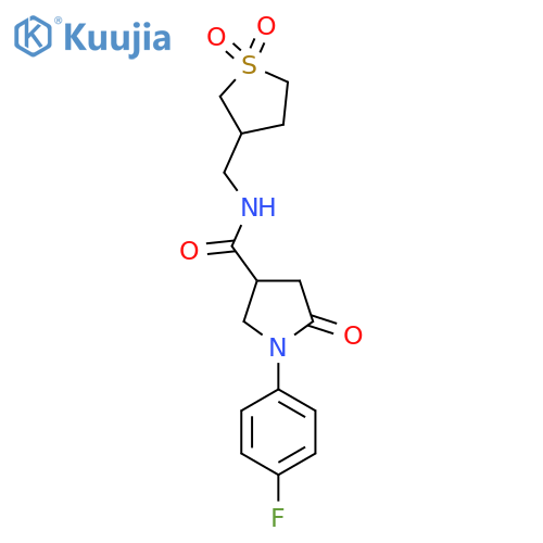N-(1,1-dioxo-1lambda6-thiolan-3-yl)methyl-1-(4-fluorophenyl)-5-oxopyrrolidine-3-carboxamide structure