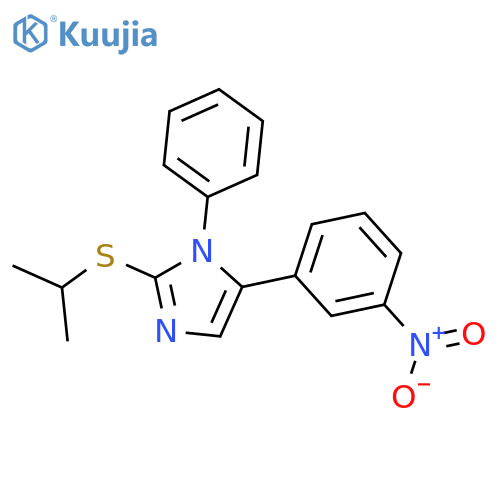 5-(3-nitrophenyl)-1-phenyl-2-(propan-2-ylsulfanyl)-1H-imidazole structure