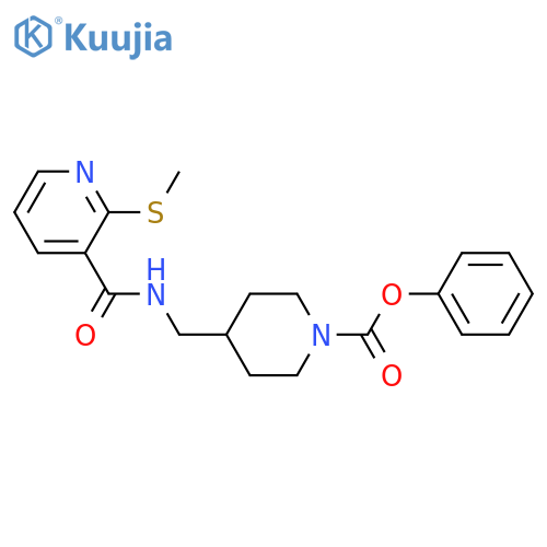 phenyl 4-({2-(methylsulfanyl)pyridin-3-ylformamido}methyl)piperidine-1-carboxylate structure