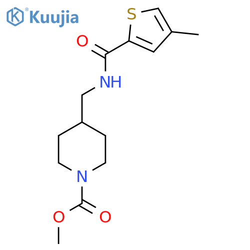methyl 4-{(4-methylthiophen-2-yl)formamidomethyl}piperidine-1-carboxylate structure
