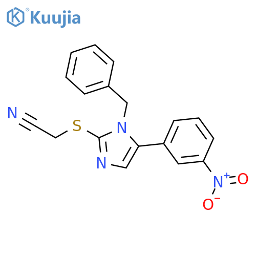 2-{[1-benzyl-5-(3-nitrophenyl)-1H-imidazol-2-yl]sulfanyl}acetonitrile structure